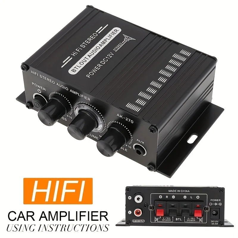 Home Cinema Unit - AK-270 400W Mini Power Amplifier 12V/24V