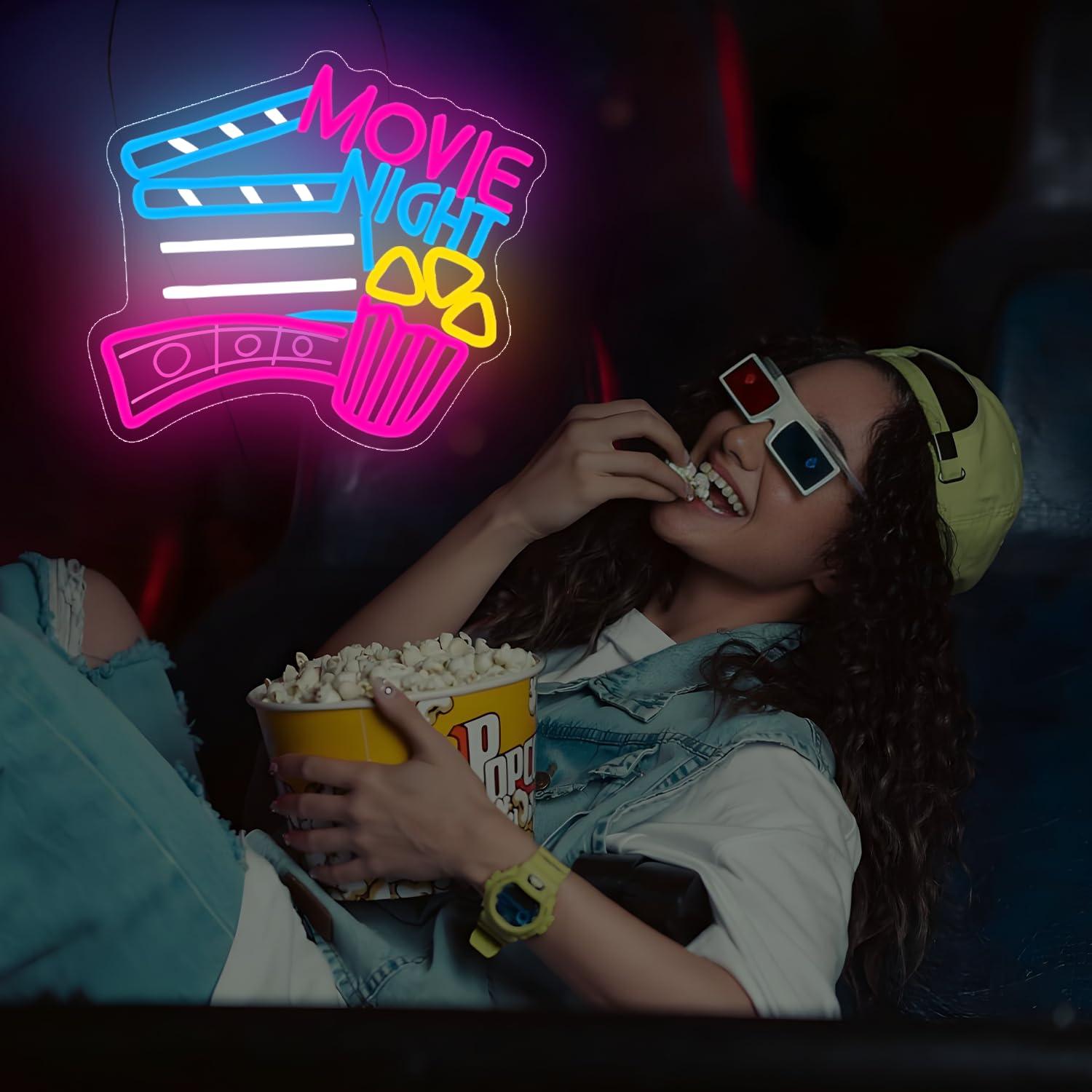 Movie Night Neon Sign USB Dimm - đánh giá và giá Home Cinema Night