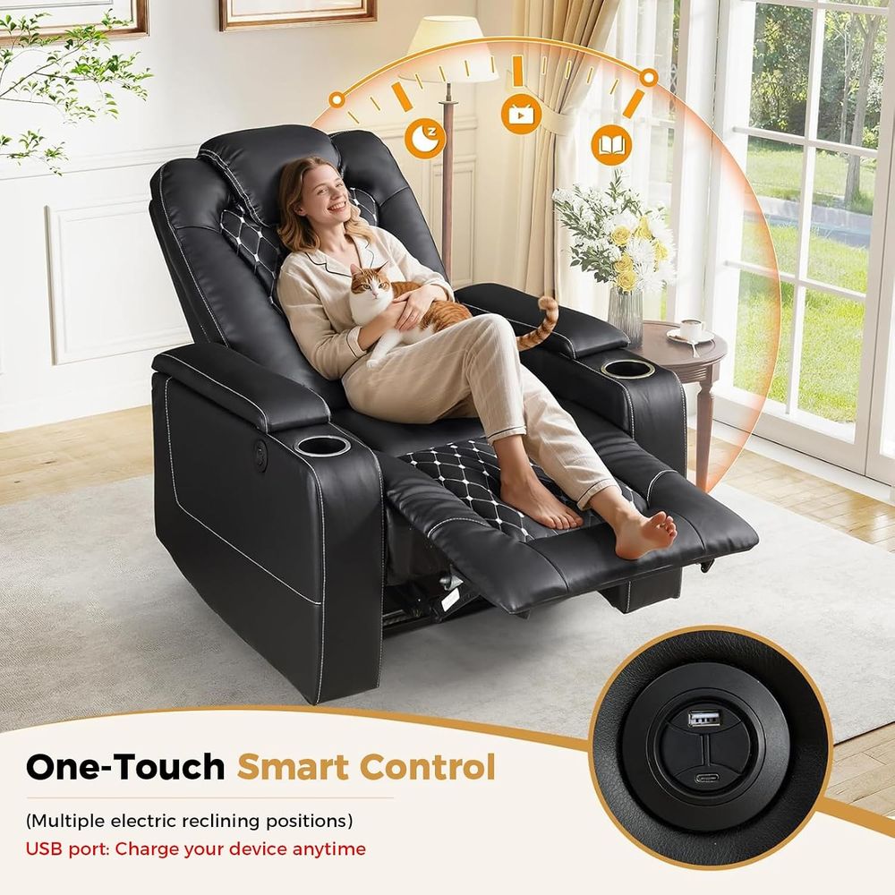 Power Recliner Chair with USB  - đánh giá và giá Home Cinema Couch