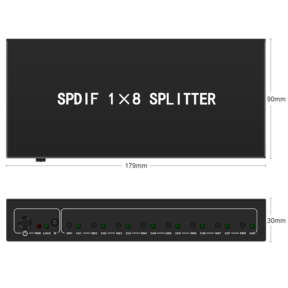Optical Audio Splitter,1 in 8  - đánh giá và giá Home Cinema Unit