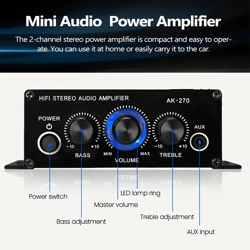 AK-270 400W Mini Power Amplifi - đánh giá và giá Home Cinema Unit