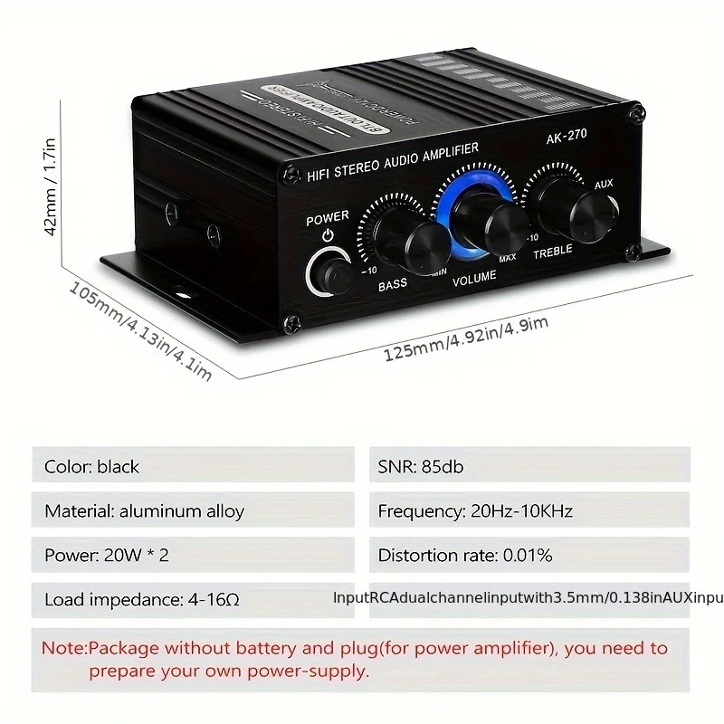 AK-270 400W Mini Power Amplifi - đánh giá và giá Home Cinema Unit