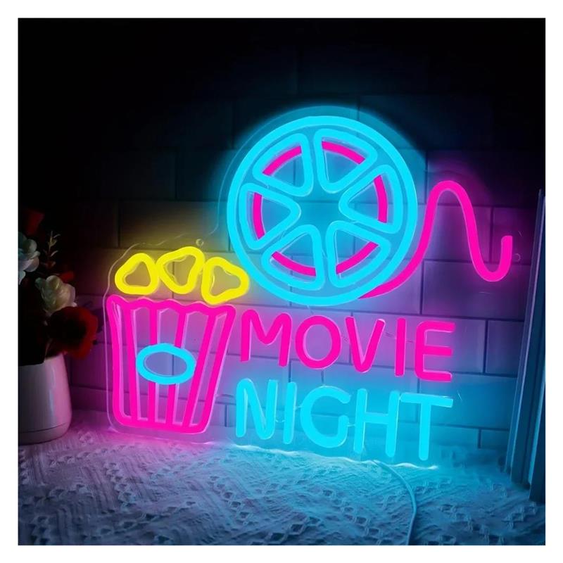 Movie Night Neon Sign Popcorn  - đánh giá và giá Home Cinema Night